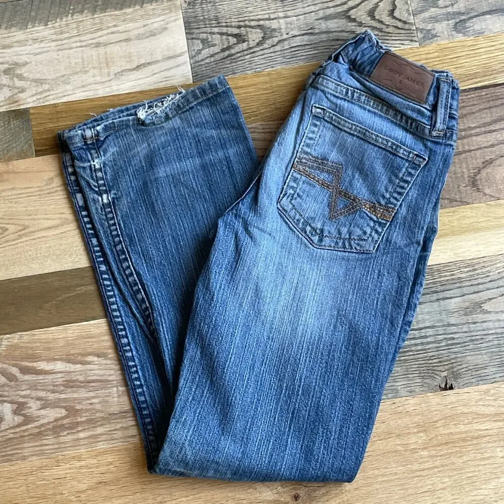 Cody James Girls 12 Reg Bootcut Jeans Western Cowgirl Stretch Distressed